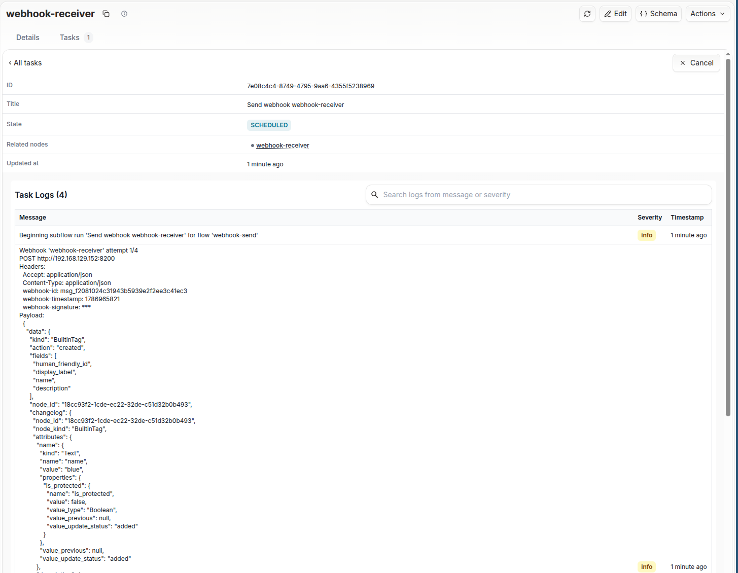 Webhook task